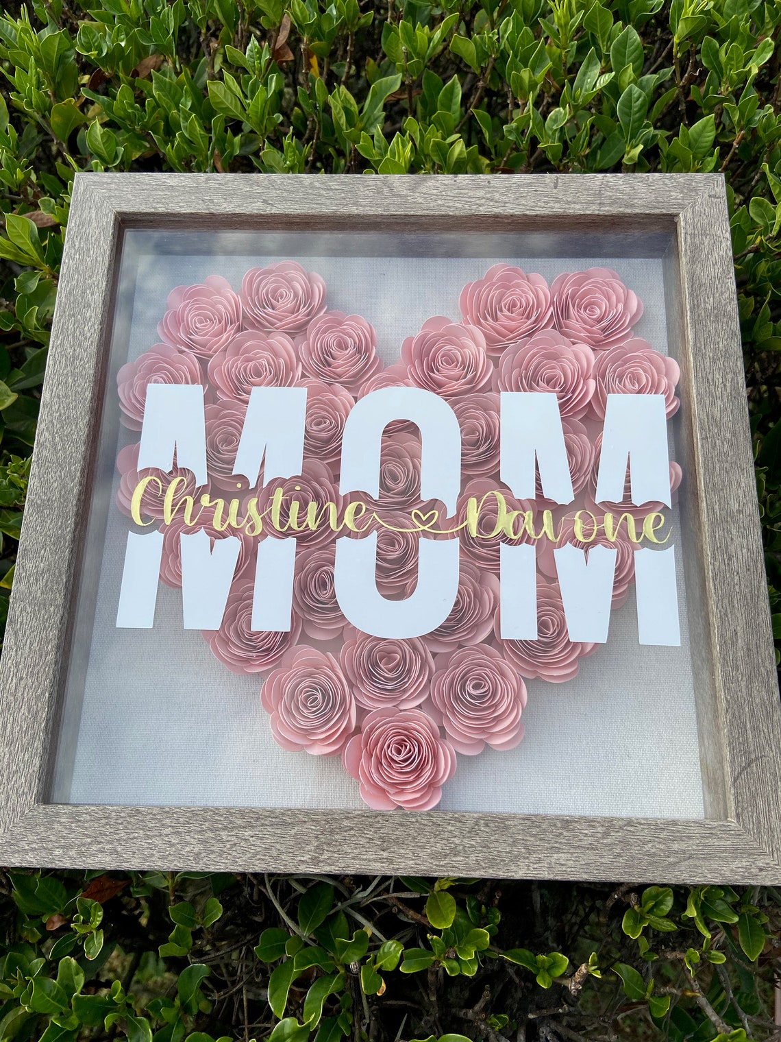 Mother's Day Shadow Box Gift for her Rolled Roses | Etsy