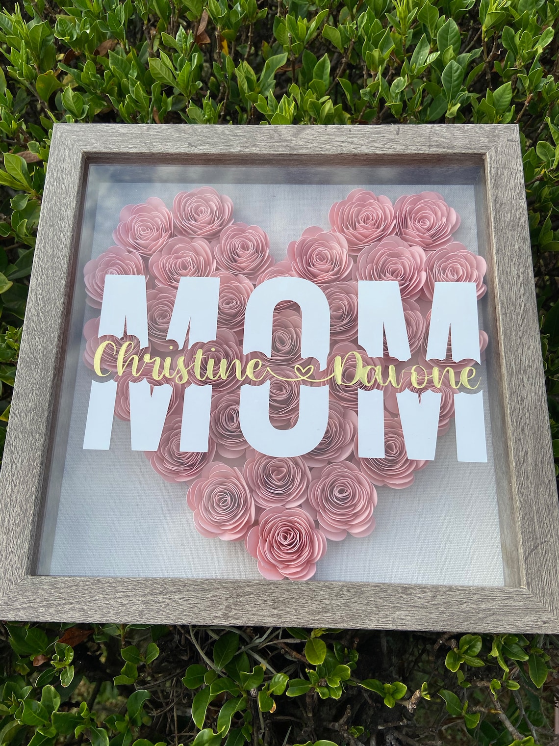 Mother's Day Shadow Box Gift for her Rolled Roses | Etsy