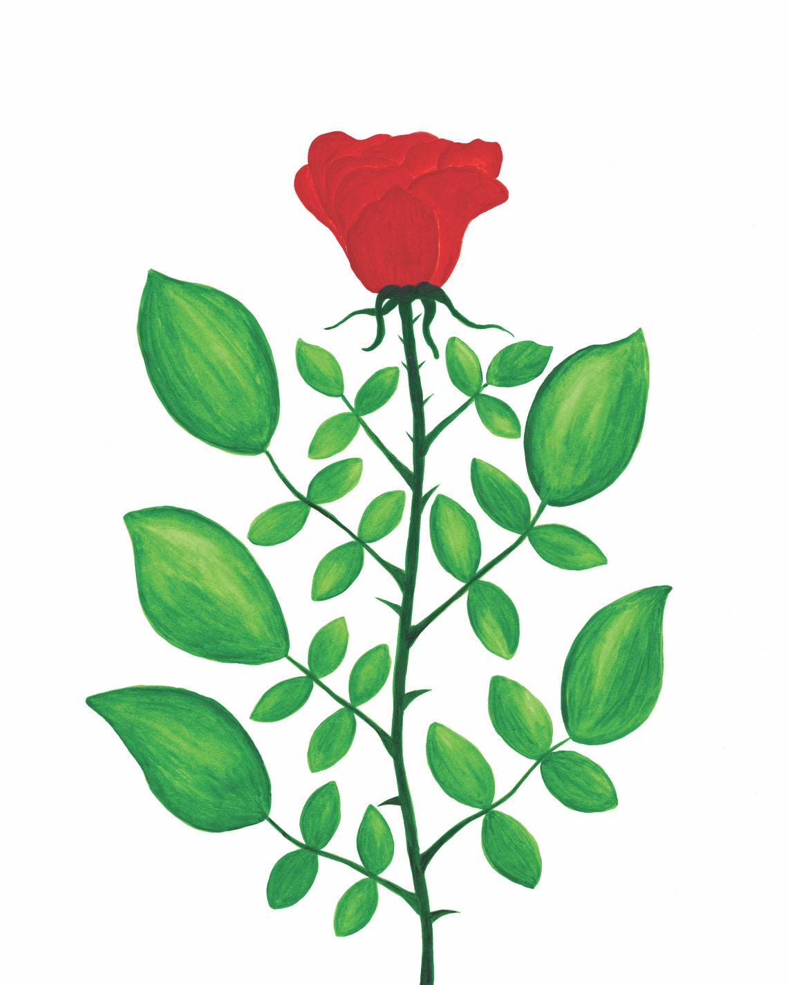 Red Rose Print Instant Art INSTANT DOWNLOAD Printable Wall Etsy