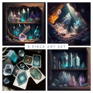 Crystal Digital Art - Crystal Collection- 5 Art Pieces/Files!