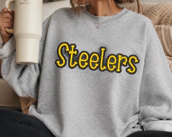 Sudadera con capucha bordada personalizada para el equipo, sudadera personalizada con el espíritu escolar, sudadera universitaria, sudadera de cuello redondo para equipos deportivos, regalo para el día del partido.