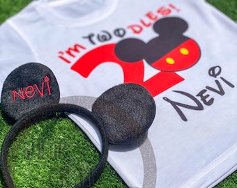 Mickey Mouse birthday shirt, Disney Birthday Shirt, Disney World Shirt, Twodles birthday shirt, Toddler Disney Shirt Kids Disney Shirt