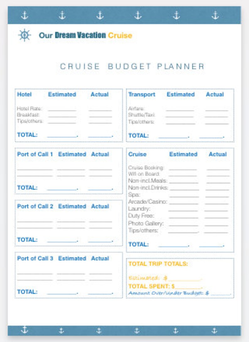 Cruise Planner Family Cruise Planning Cruise Planner Printable image 7
