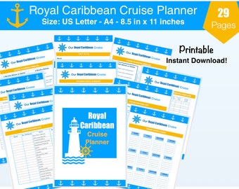Cruise Planner, Royal Caribbean Cruise Planner, Royal Caribbean Cruise Pack List, Cruise Spreadsheet, Editable Cruise Planner, Travel Binder