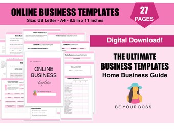 Online Business Templates Digital Download/Home Business Templates/Online Business Digital/Online Business Planner/Online Business Guide Kit