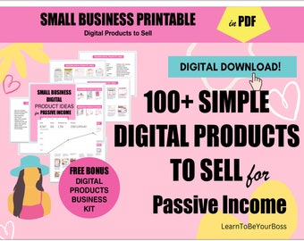 ETSY Small Business Digital Products Ideas for Passive Income Etsy Bestsellers Digital Downloads Small Business Guide Products to Sell Etsy