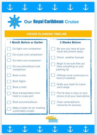Royal Caribbean Cruise Planner Vacation Cruise Printable - Etsy