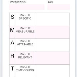 Business Goal Template, Business Goal Setting Worksheet, Business Goals & Objectives Template, Business Goal Planner 14-Page PDF Download image 3