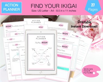 Action Planner/Find Your IKIGAI/Life Purpose Planner/IKIGAI Action Planner/Life Driven Purpose/Living With Purpose/PDF Instant Download!