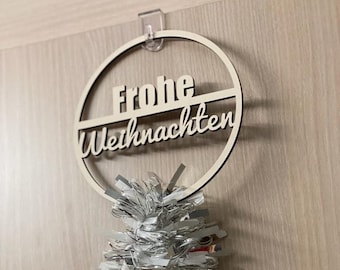 Holzkranz, Holzschild, Türkranz Frohe Weihnachten