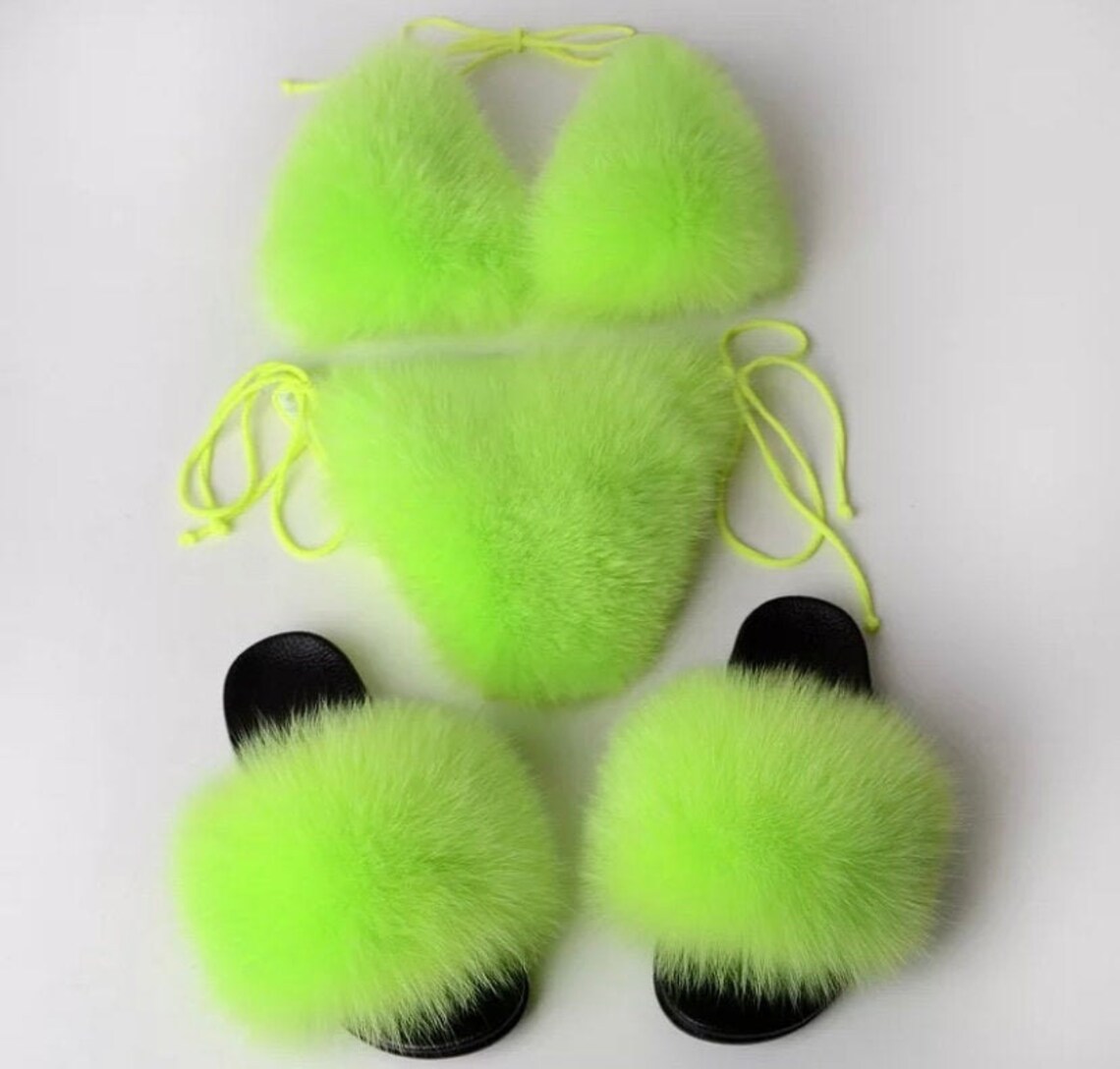 fuzzy bikini set