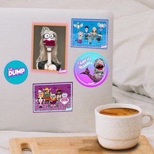 Ensemble de 5 autocollants humoristiques / La Dump / Marionnettes / Fini glacé / Stickers québécois / Collants drôles / Accessoires