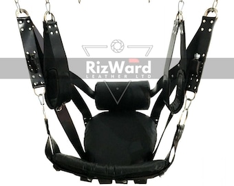 Exklusive VIP Schwarze Leder Sex Schaukel & Sling BDSM Bondage | Kritische Rolle | Leder Sex Schaukel | Fesseln Schaukel | Erwachsene Sex Sling