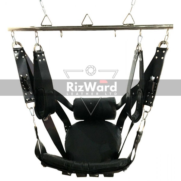 Exclusive VIP Black Leather Sex Swing & Sling BDSM Bondage | Critical Role | Leather Sex Swing | Bondage Swing  | Adult Sex Sling