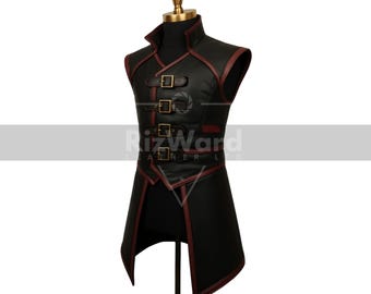 Handcrafted Leather Warrior Jerkin: Medieval Viking Cosplay Vest