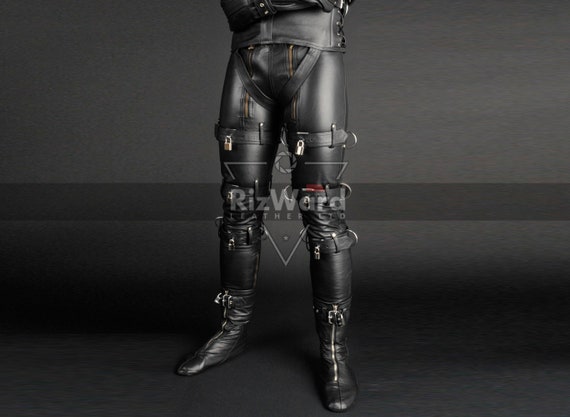 Black Rebellion Skintight Leather Bondage Pant 