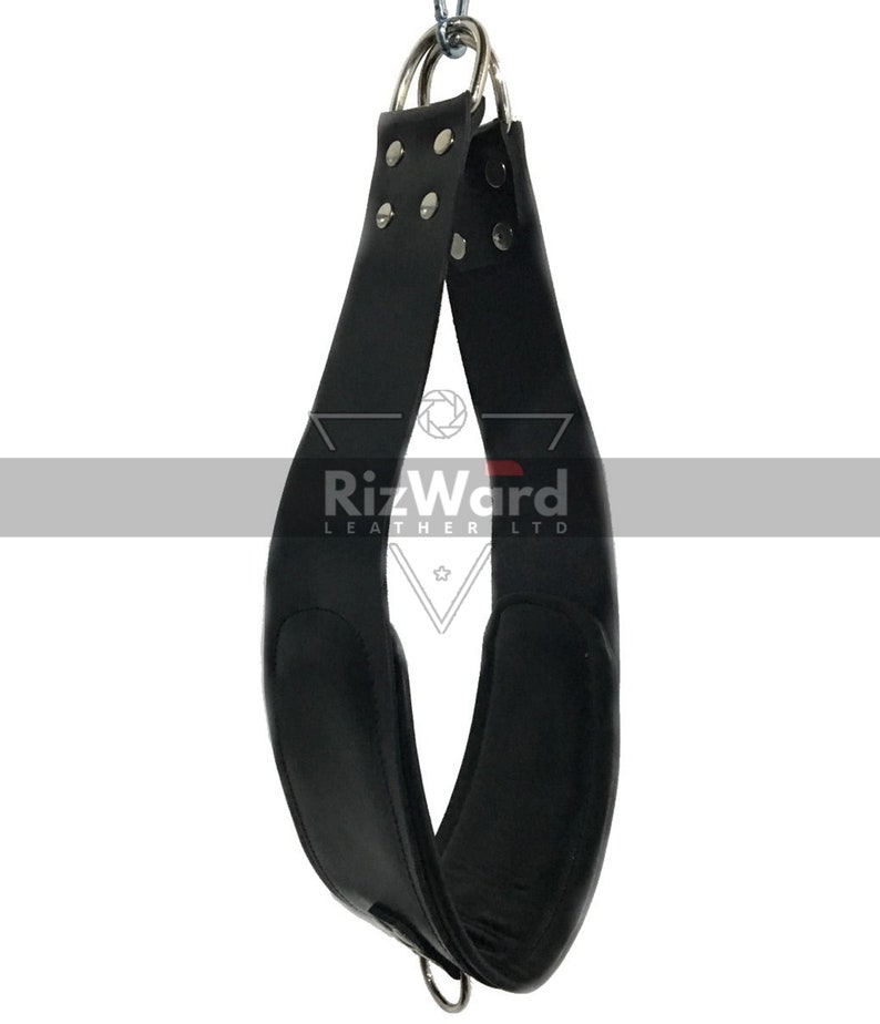 Exclusive VIP Black Leather Sex Swing & Sling BDSM Bondage Critical Role Leather Sex Swing Bondage Swing Adult Sex Sling image 5