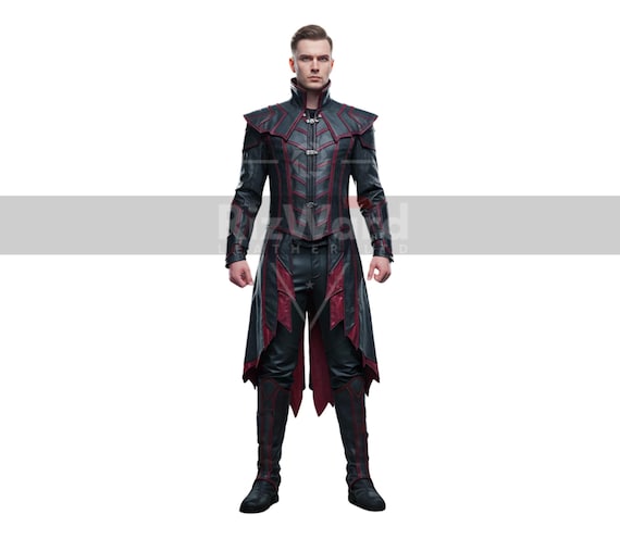 Handmade Black Leather Vampire Coat: Gothic Steampunk Cosplay Trench