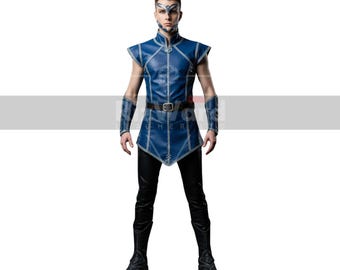 Leren Viking Jerkin-outfit: middeleeuwse renaissance-cosplayvest met broek