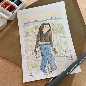 Handmade watercolor portrait