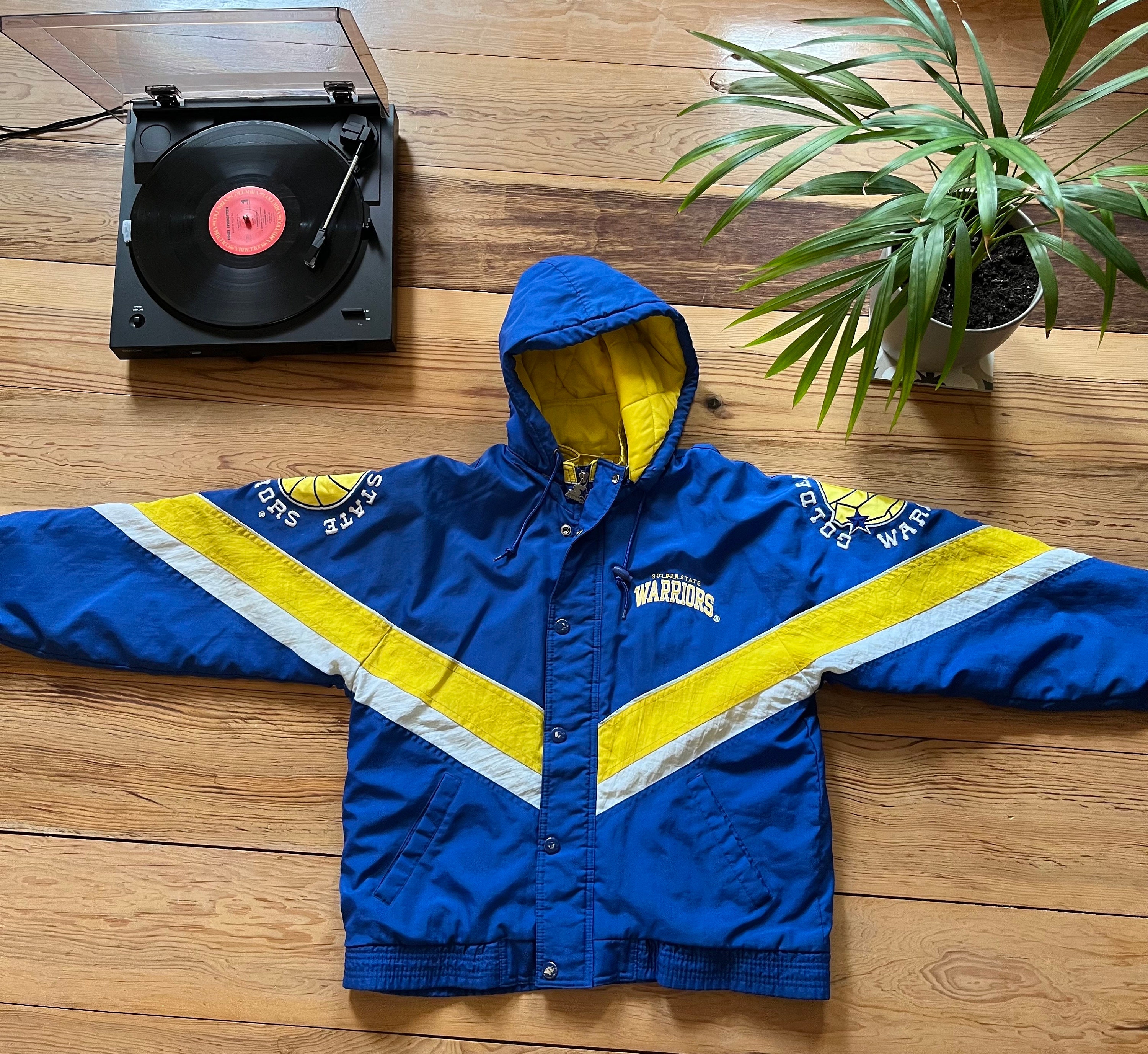 Vintage Golden State Warriors Pro Player Leather Basketball Jacket