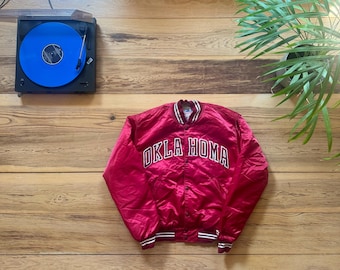 Oklahoma Sooners Satin Starter Jacket - Size Large