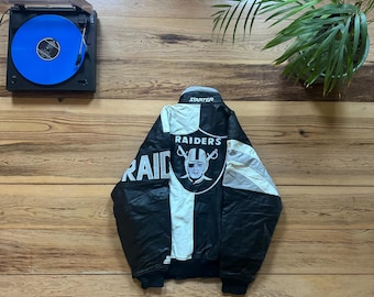 Raiders 1980s Embroidered Starter Jacket Large 