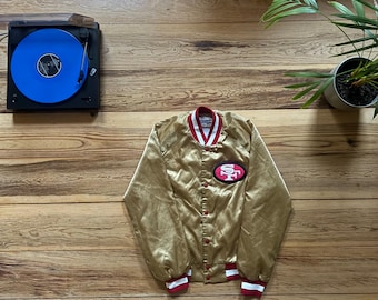 San Francisco 49ers Gold Satin Chalk Line Jacket - Size Medium