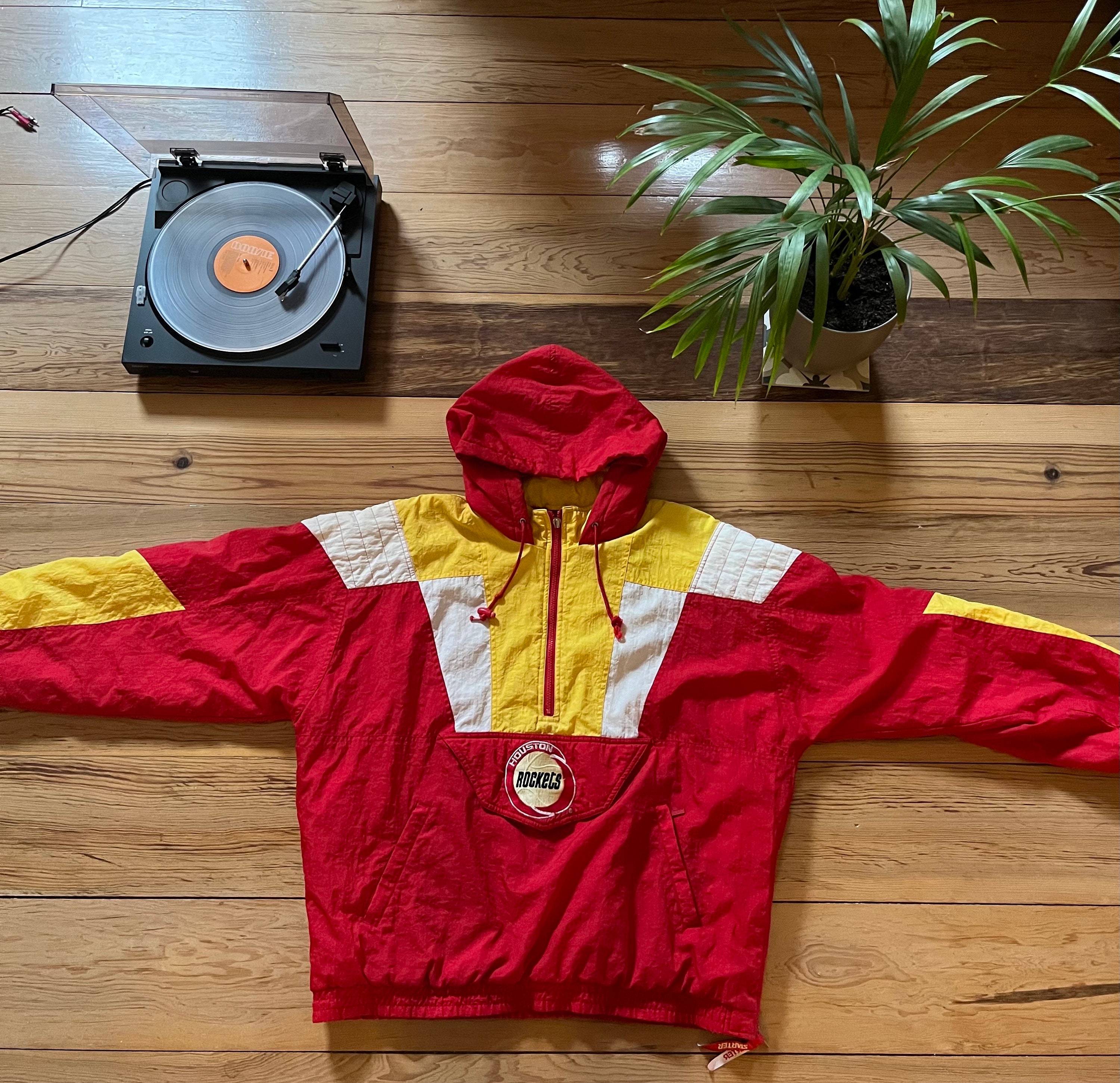 Houston Rockets Vintage 90s Apex One Jacket NBA Red & Yellow 