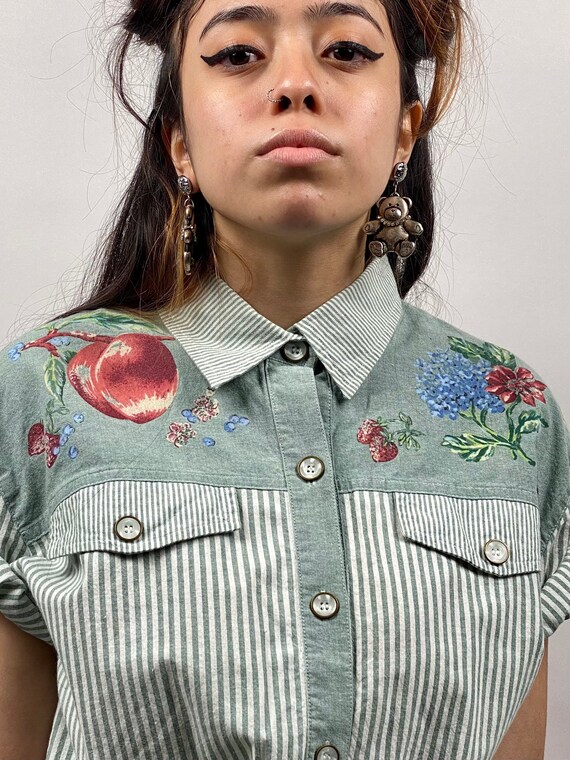 90s/80s prairie utility blouse