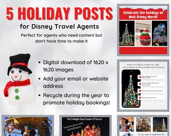Holidays in Orlando - 5 social posts for Orlando focused travel during the holidays