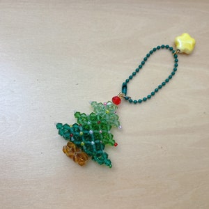 Handmade Christmas Tree Beaded Phone Key Pendant