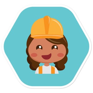 Face Sticker Women in STEM Construction (bouwvakker, civiel ingenieur)