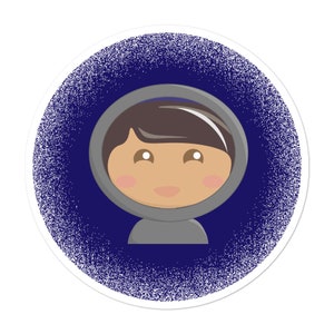 Women in STEM Space Face Sticker (astronauta, ingeniera aeroespacial, chica espacial)