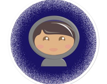 Women in STEM Space Face Sticker (astronaut, aerospace engineer, space girl)