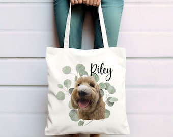 Custom Photo Bag With Name Custom Dog Mom Tote Bag Tote Bag for Dog  Tote Bag for Cat Personalized Dog Tote Personalized Dog Lover Gift