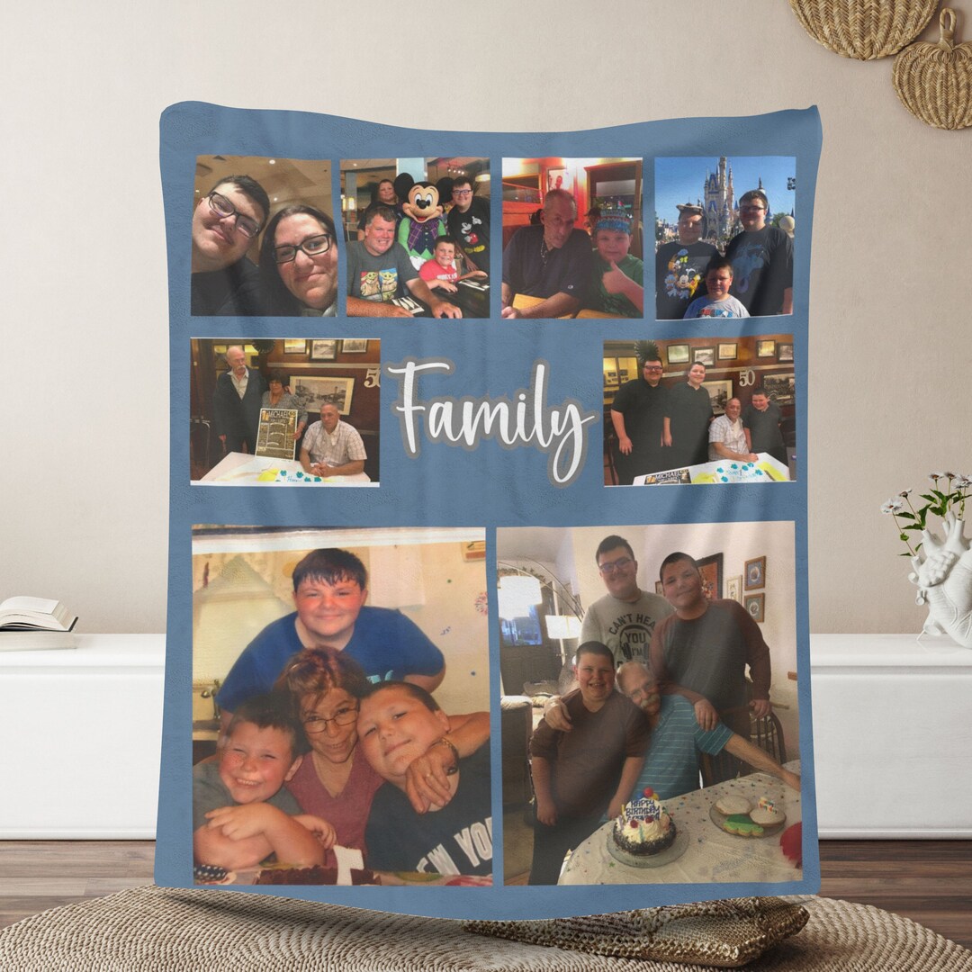 Custom Blanket With Photos and Custom Text Valentines Blanket Custom Photo Collage Blanket