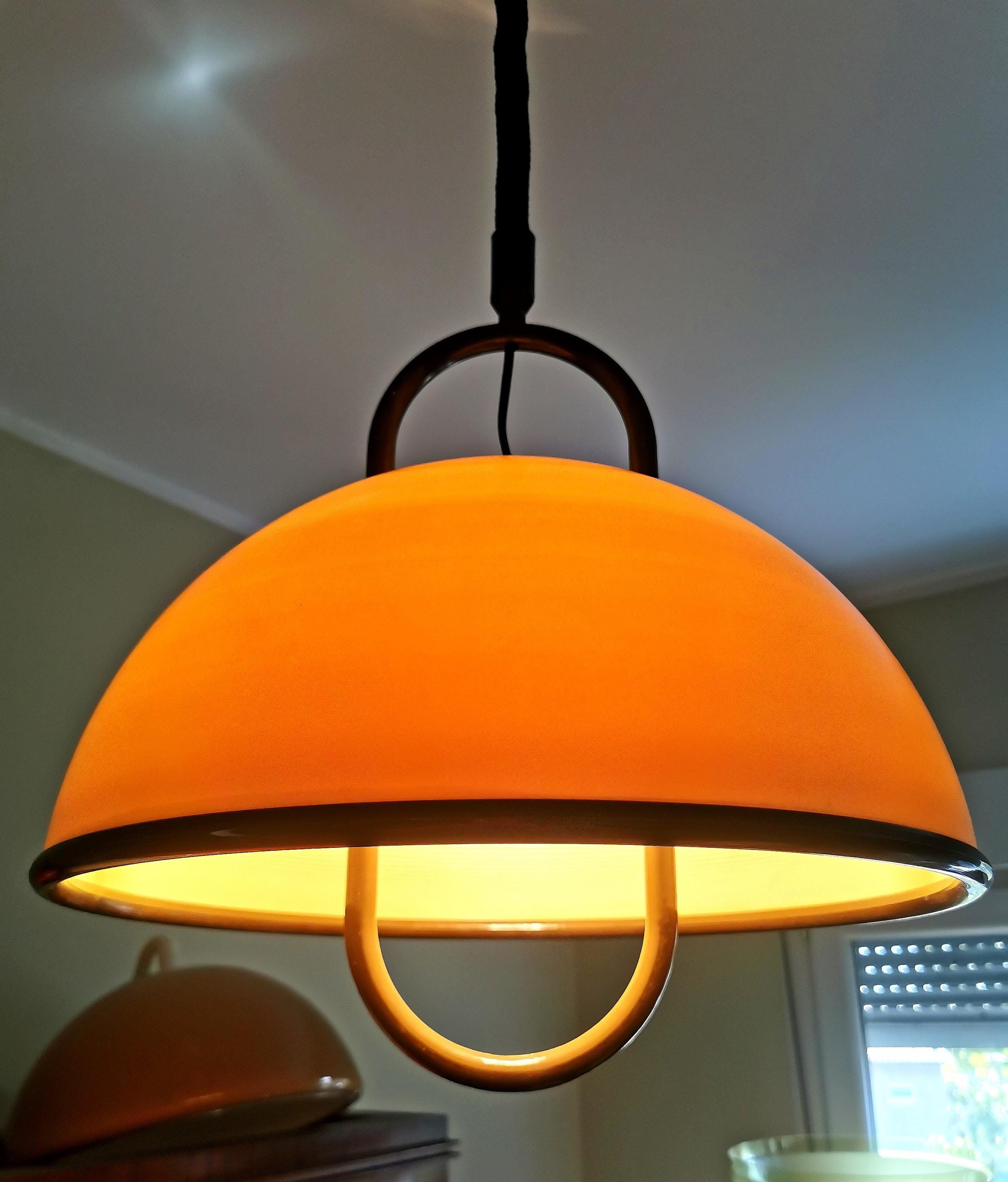 Vintage Plastic Pendant Lamp from 70s / Mid Century Pendant Lamp /Home Lighting /Retro Pendant Lamp /Space Age Light /Space Age Pendant Lamp