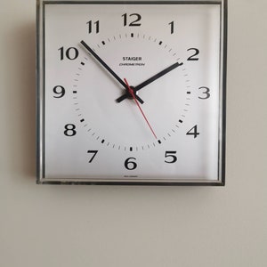 Vintage Wall Clock Staiger chrometron from West Germany / Space Age   Clock/ Plastic  Wall Clock /Mid Century Modern /Home Decor
