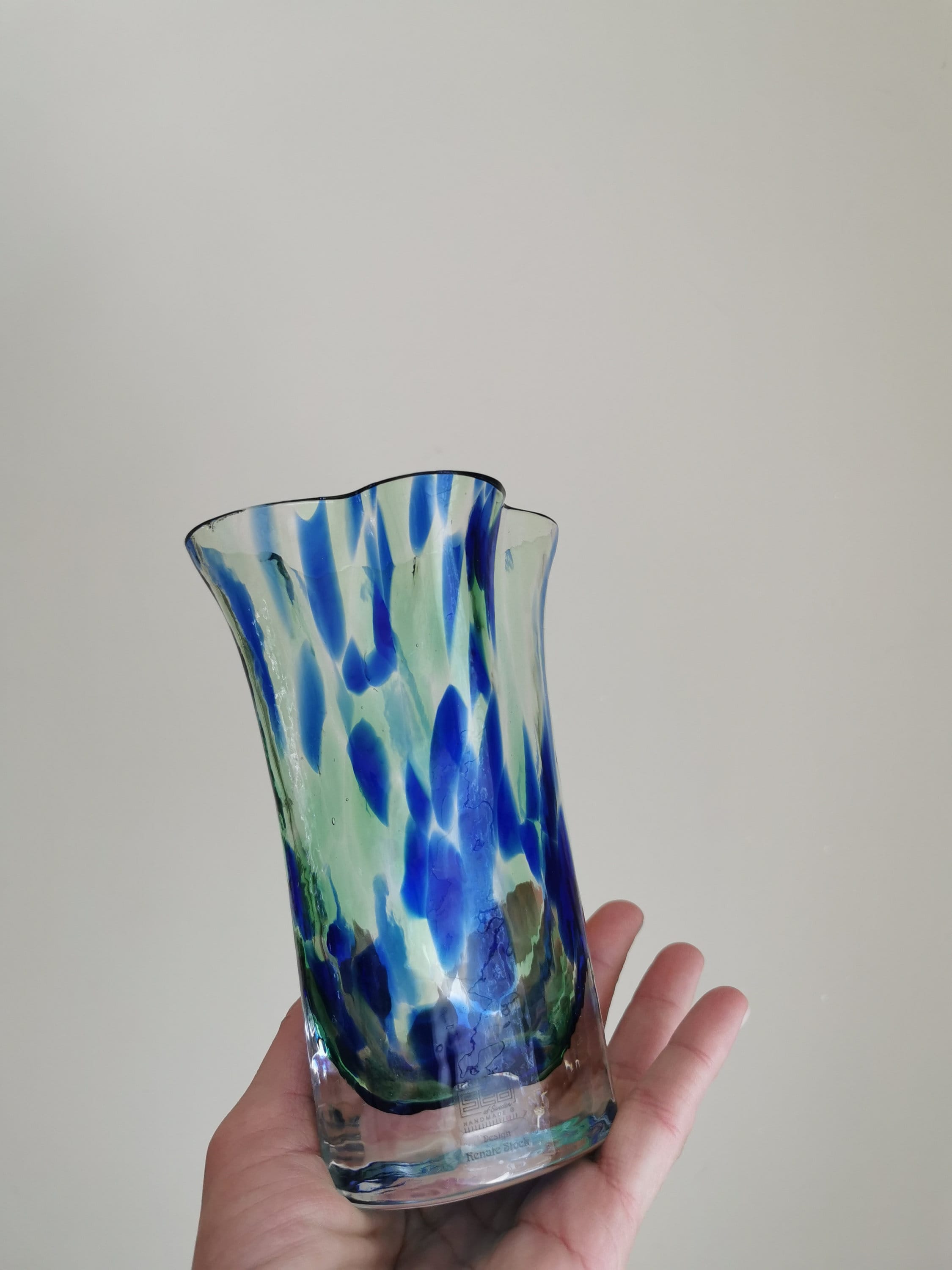 Vintage Glass Vase Renate Stock for Sea Glasbruk Sweden