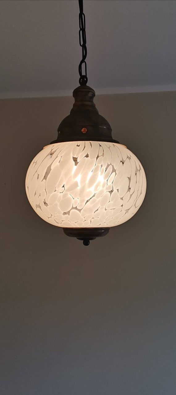 Opaline glass pendant on sale light