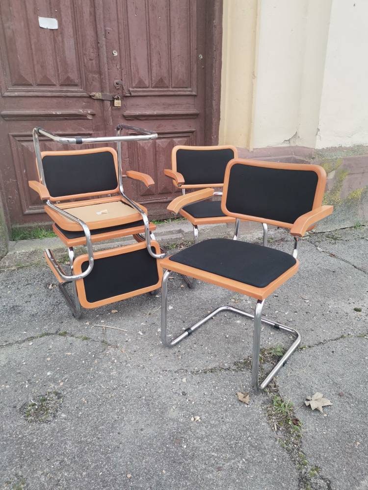 Details about   Vintage 1975 CHROMECRAFT CORP Mid Century Style Marcel Breuer Cesca Style Chair 