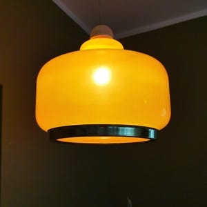 Vintage Glass Opaline Pendant lamp from 70s /Mid century Opaline Glass /Mid Century lighting /Retro lighting / Space Age Light/70s lighting