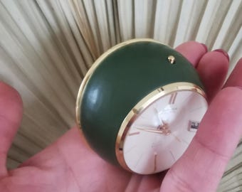 Pendule Réveil Looping Swiss Made, 8 Jours, 15 Rubis, Bronze, Fonctionne