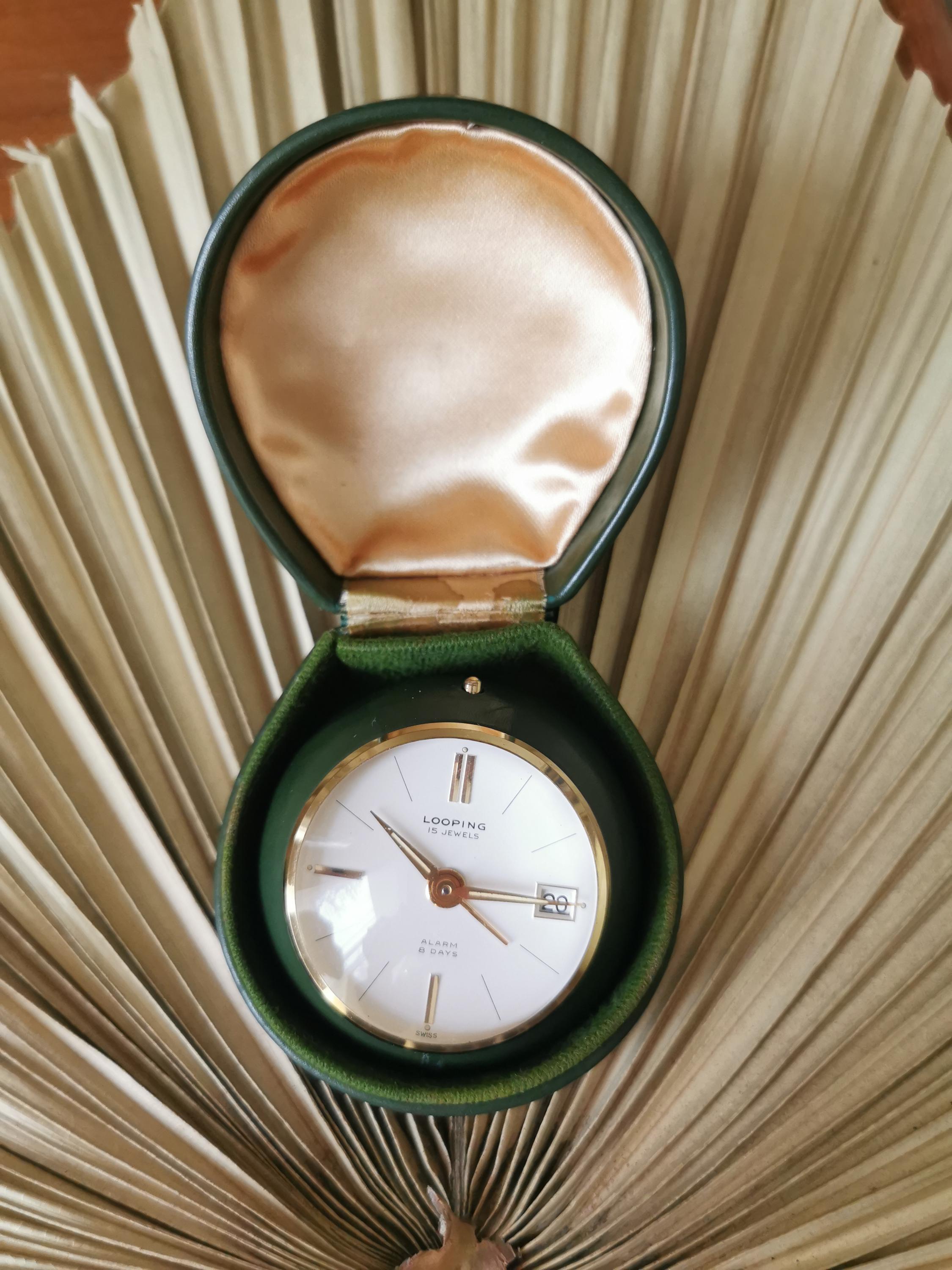 Vintage Looping Swiss Desk Clock: 15 Jewels, 8-day Alarm - Etsy