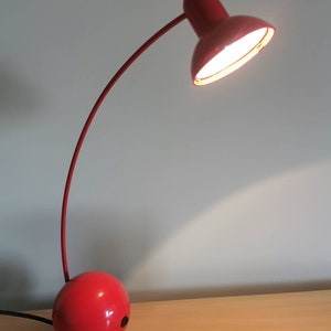 Vintage Red Adjustable Desk or Table lamp /Mid century lighting / Mid Century Modern / Home Decor/Home Lighting /Vintage Home Decor/