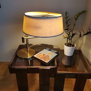 Vintage Walter Von Nessen table lamp/ Brass Swing Arm Lamp/Mid Century Modern Lamp/Made in United States/ 60s/ Retro lamp/ MCM table lamp
