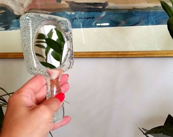 ベネチアン・ムラーノガラスのハンドミラー/装飾ミラー 40年代 50年代