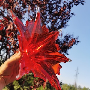 Vintage Murano Italian Art Glass Bowl / Retro Murano Bowl / Mid Century Modern Bowl / Murano Red Bowl / Mid Century detail / Decor