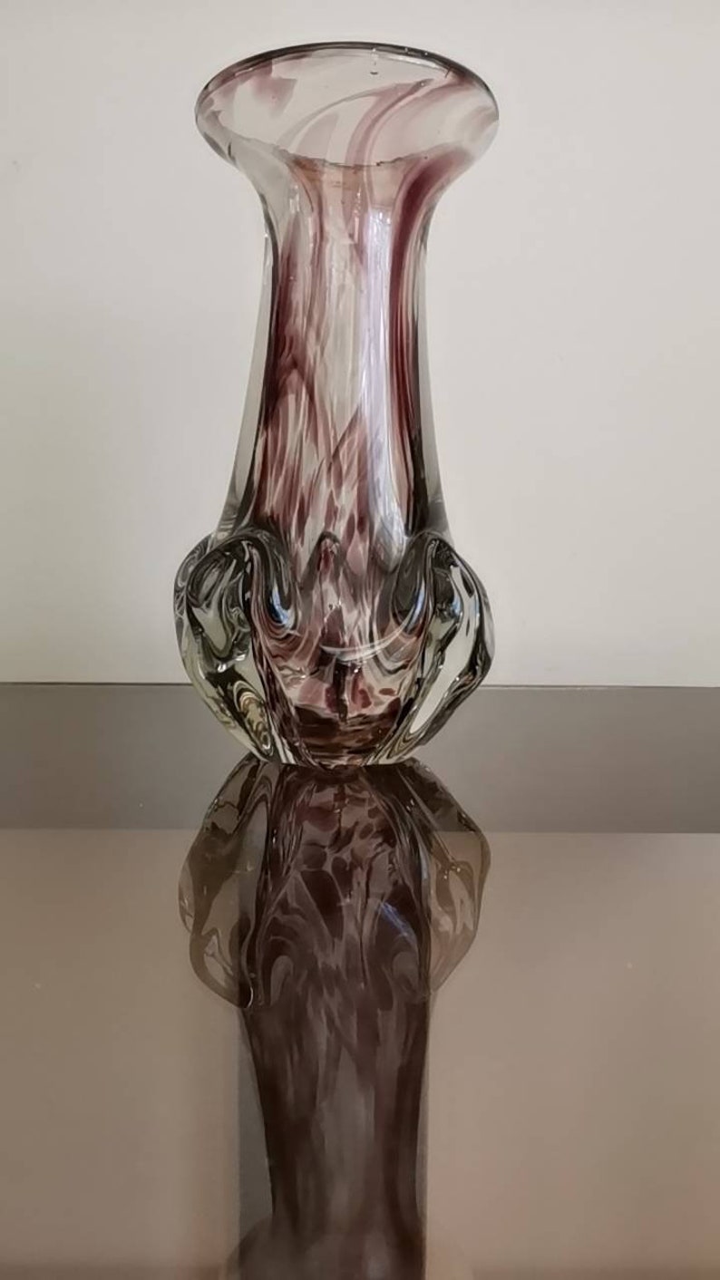 Vintage Murano Glass Vase from 70s / Mid century Murano Glass Vase /Italian Stile image 3